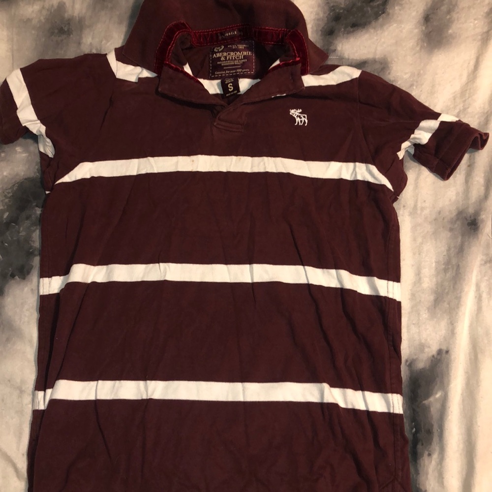 Maroon and white stripe muscle shirt